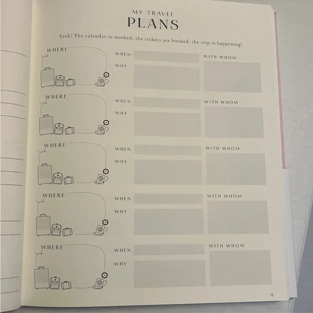 Travel Journal Soft with Gold Lettering Hard Cover